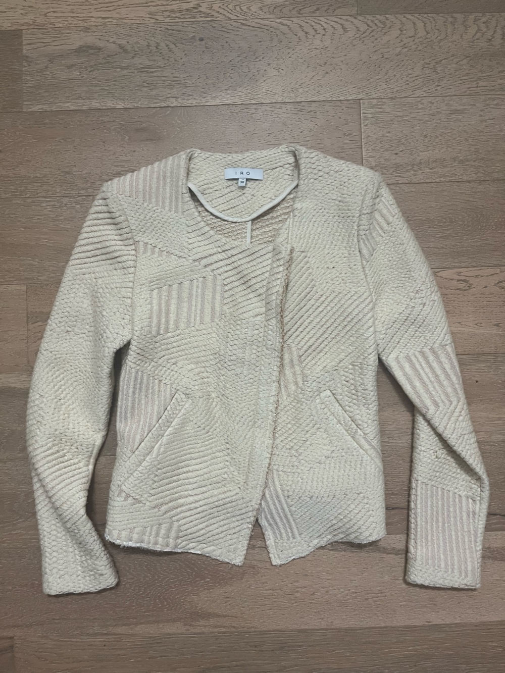 IRO Cream Textured Bouclé Jacket